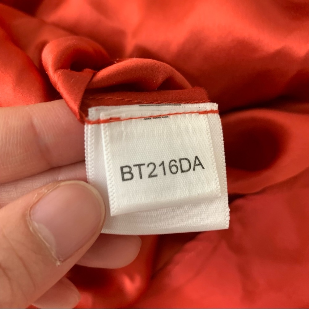 BCBGMaxAzria Red Gold Silk Runway Asymmetric Midi V Neck Dress - Picture 7 of 7